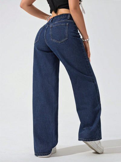 Wide Leg High Rise Jeans
