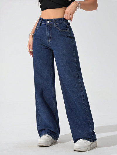 Wide Leg High Rise Jeans