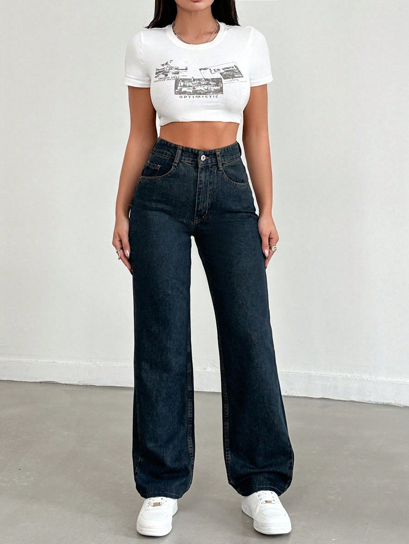 Cosmic Blue Dad Fit Straight Jeans