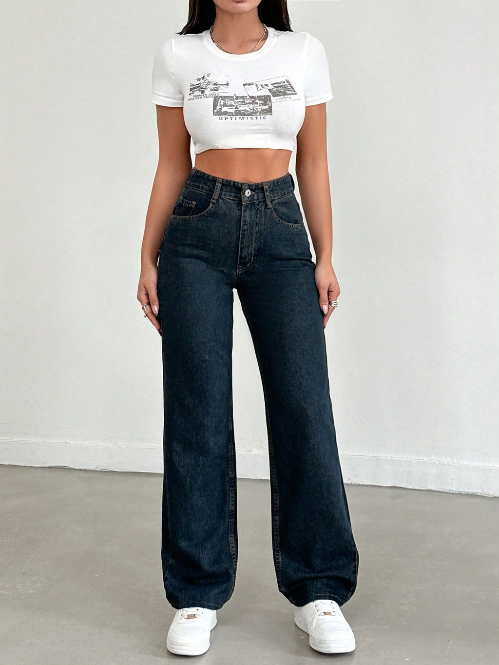 Cosmic Blue Dad Fit Straight Jeans