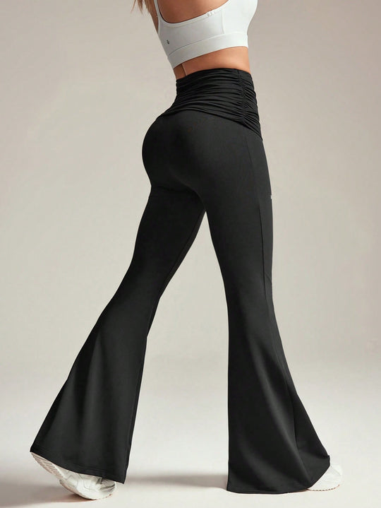 Pleated Yoga Flare Pants – Offduty India