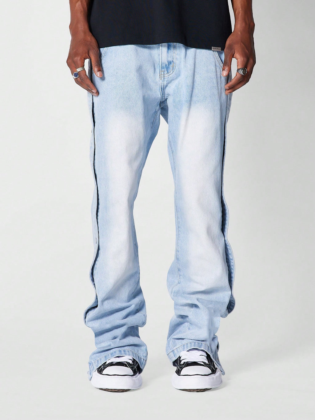 Snap Edge Flare Fit Men Denim