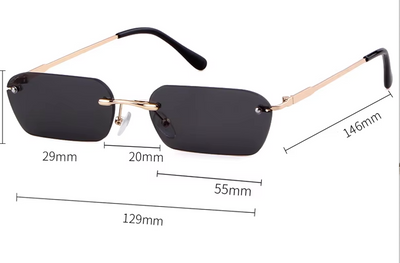 Rimless Rectangle Sunglasses