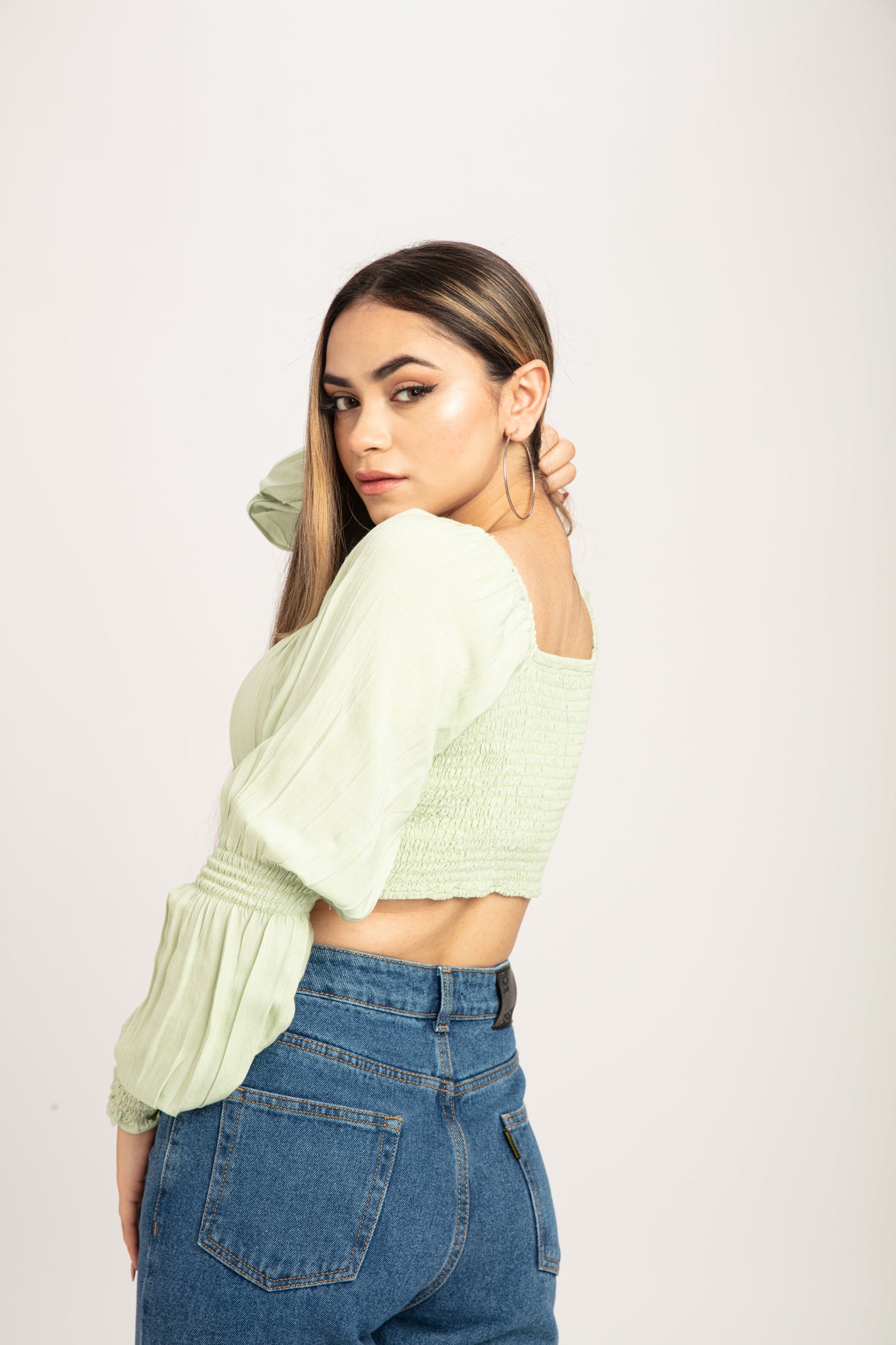 Puff Sleeve Milkmaid Crop Top