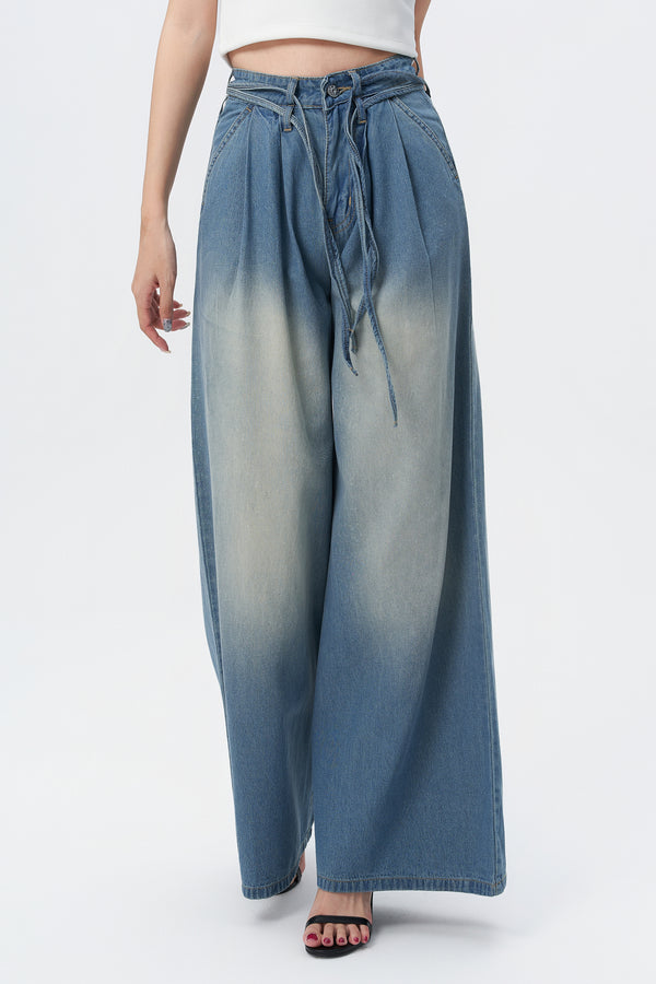 Sporty Glam Baggy Denim Joggers