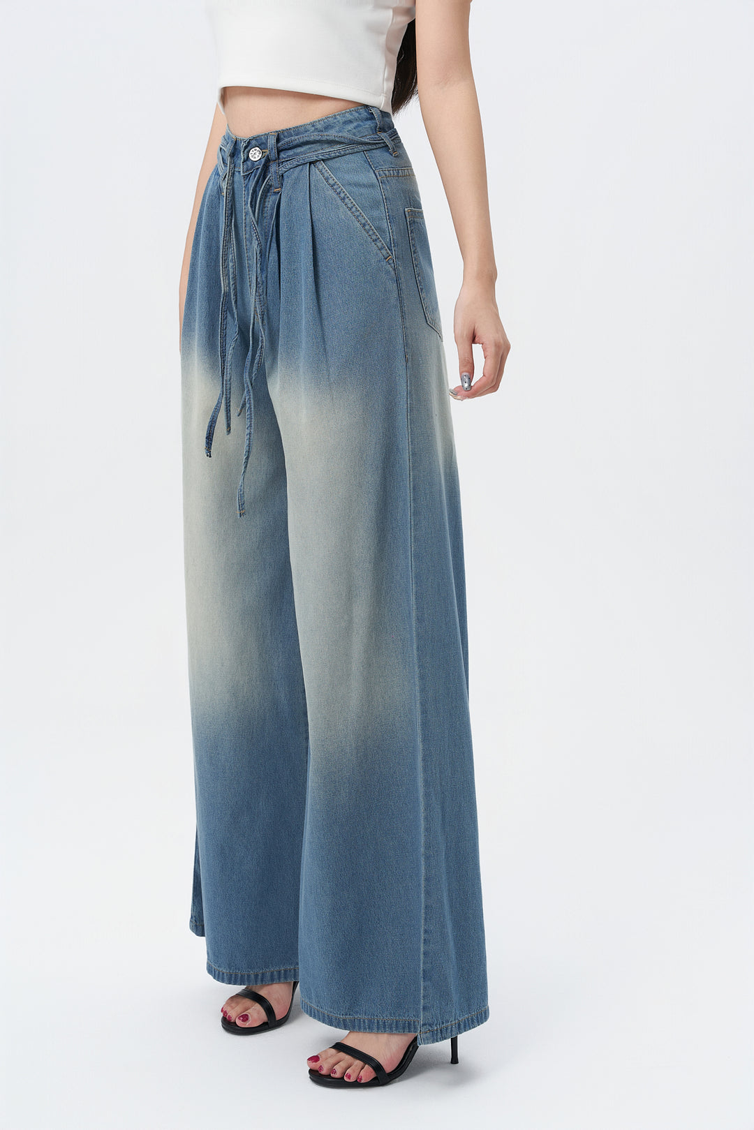 Sporty Glam Baggy Denim Joggers