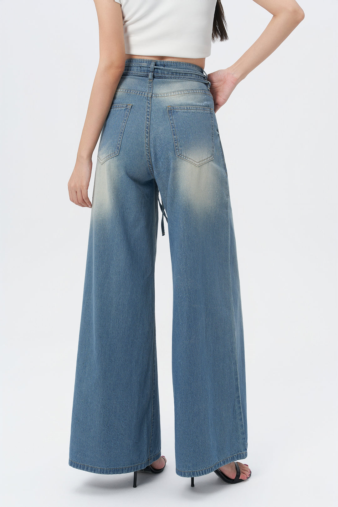 Sporty Glam Baggy Denim Joggers