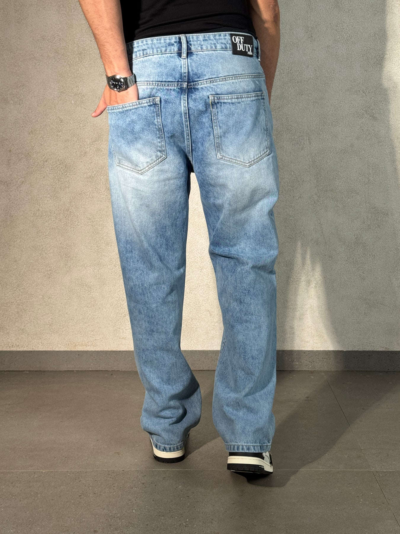 Steel Blue Straight Fit Jeans