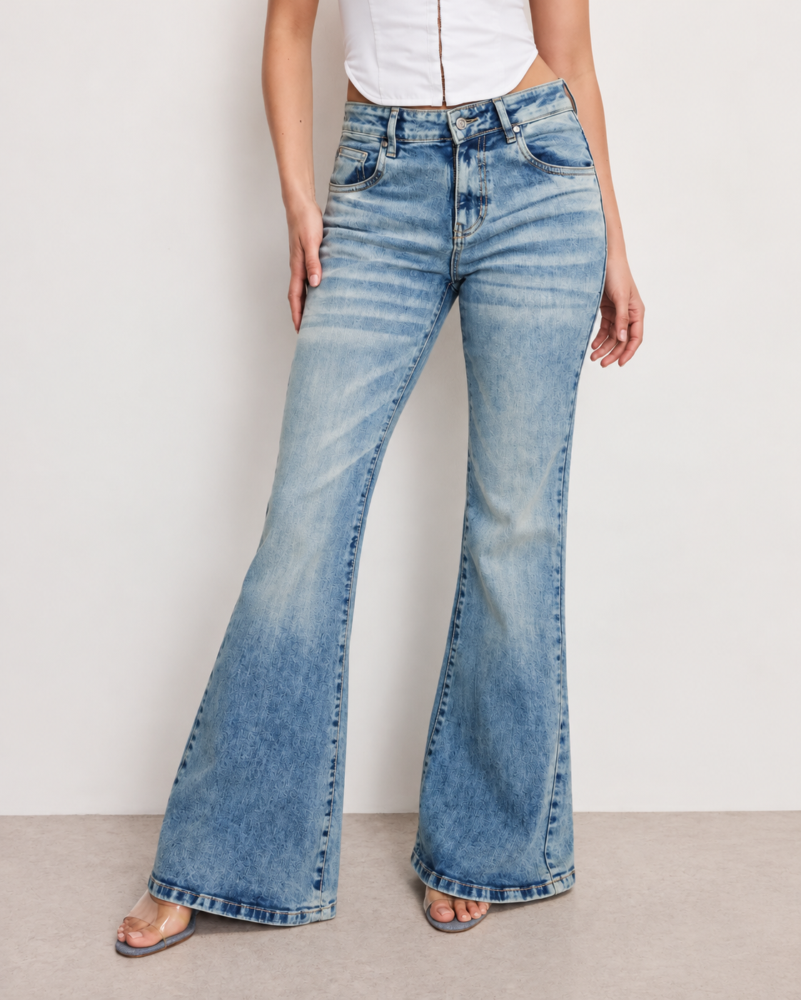 Blue Rinse Flare Fit Jeans