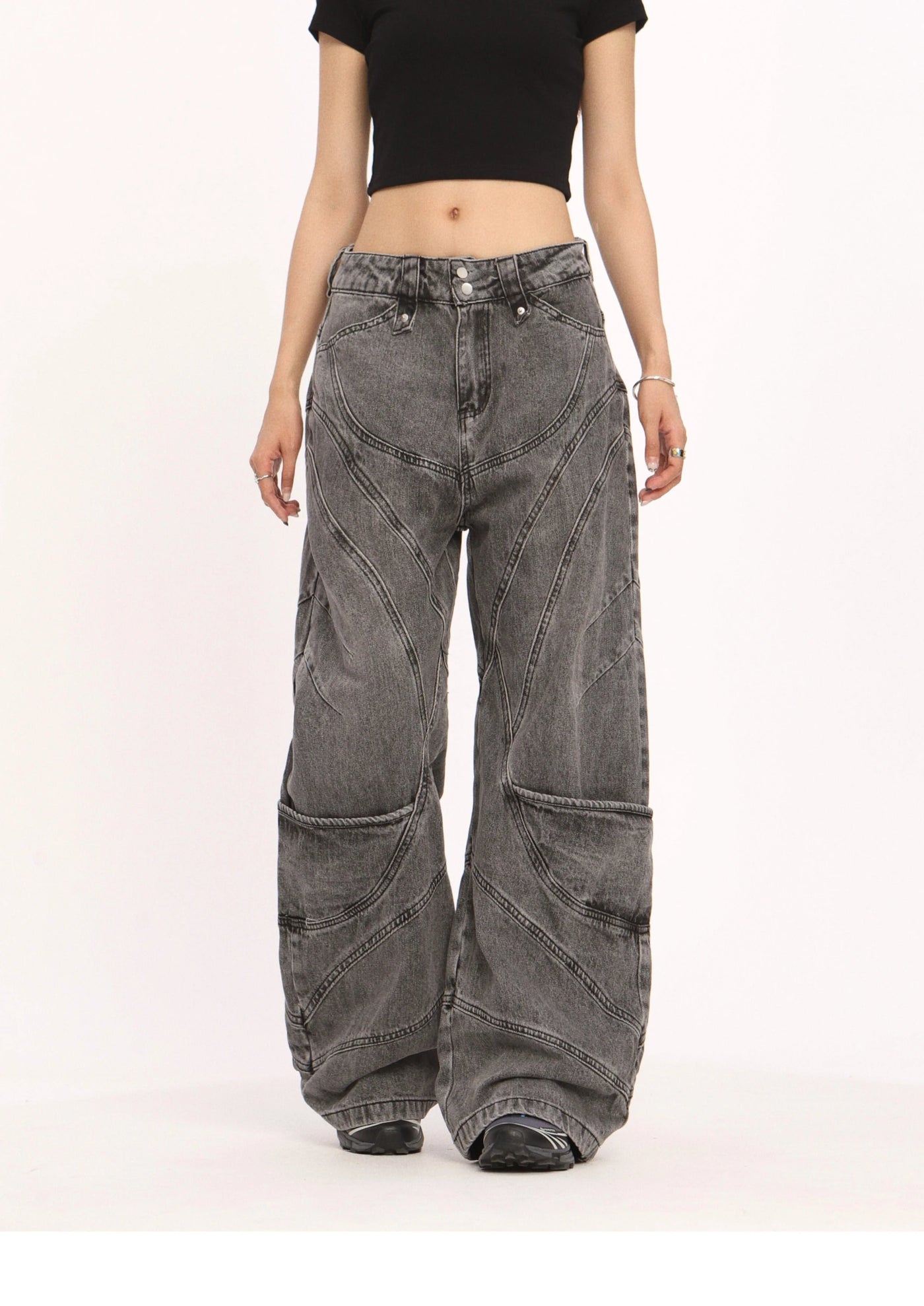 Storm Tone Baggy Wide leg Jeans