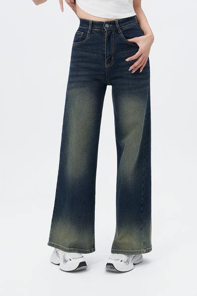 Sun-Burst Blue Wide Leg Jeans