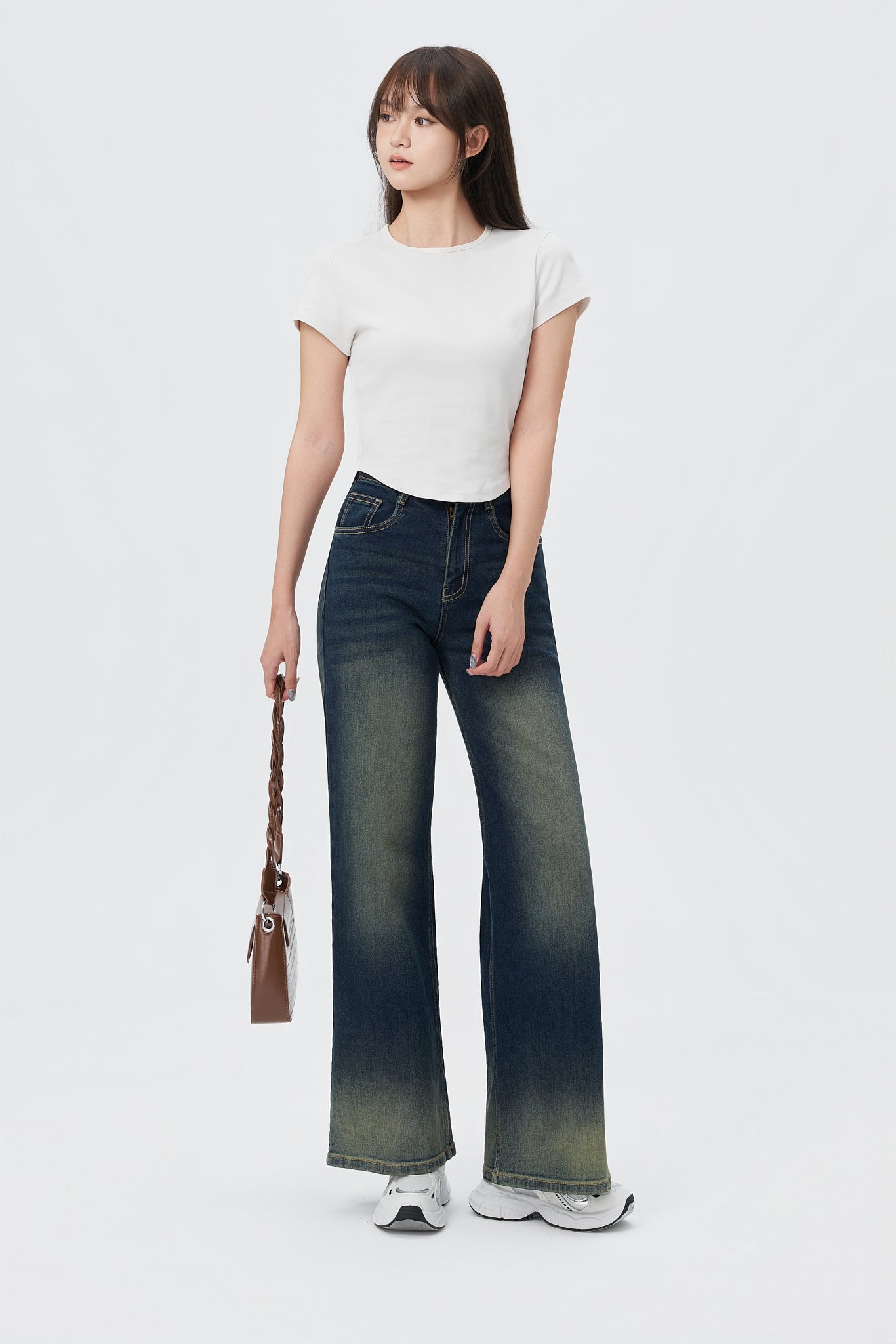 Sun-Burst Blue Wide Leg Jeans