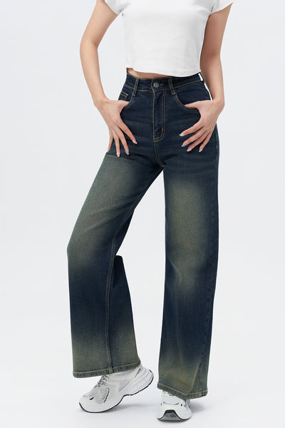Sun-Burst Blue Wide Leg Jeans