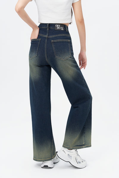 Sun-Burst Blue Wide Leg Jeans