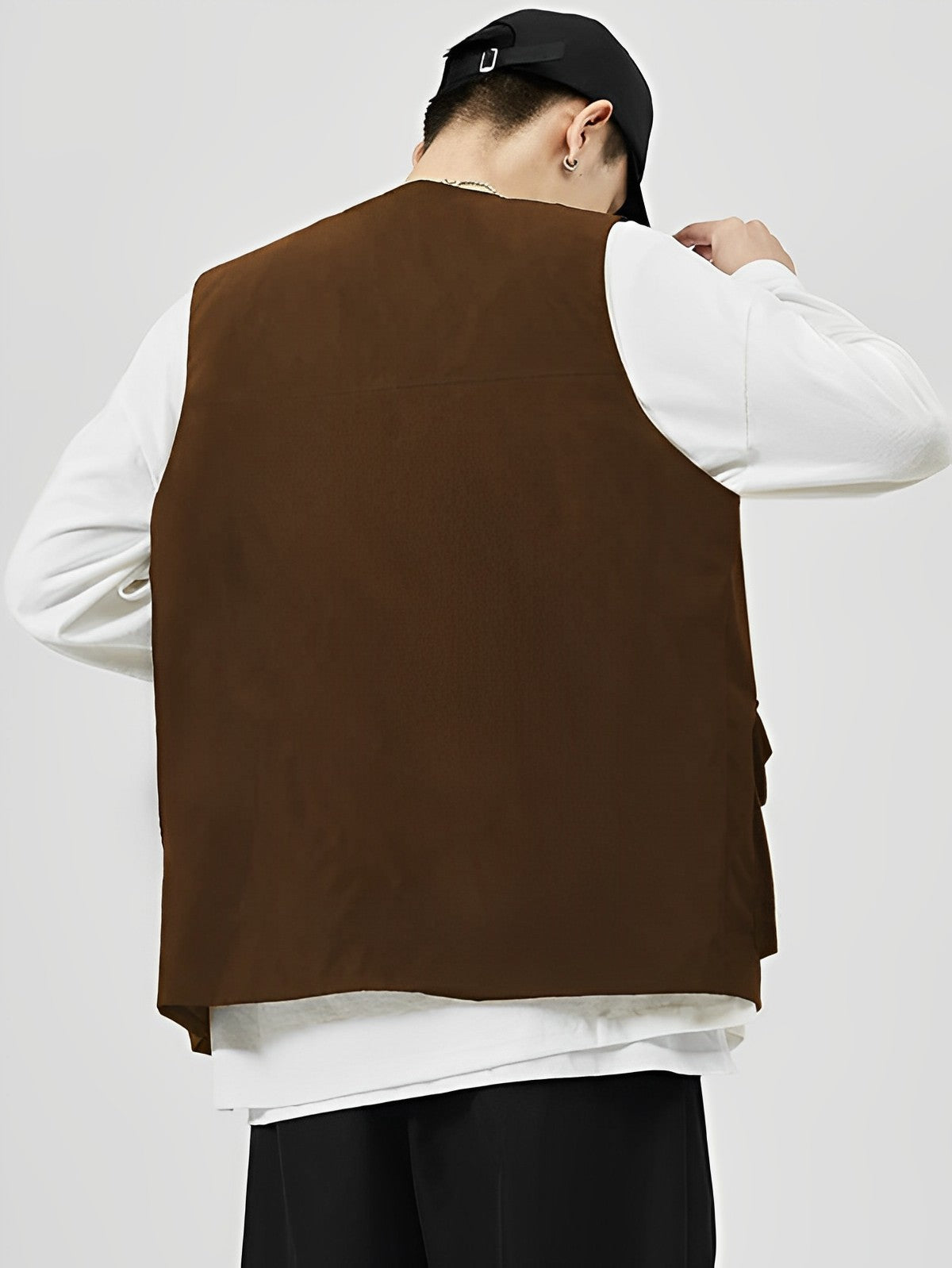 Cargo Flap Pocket Pockets Vest Jacket