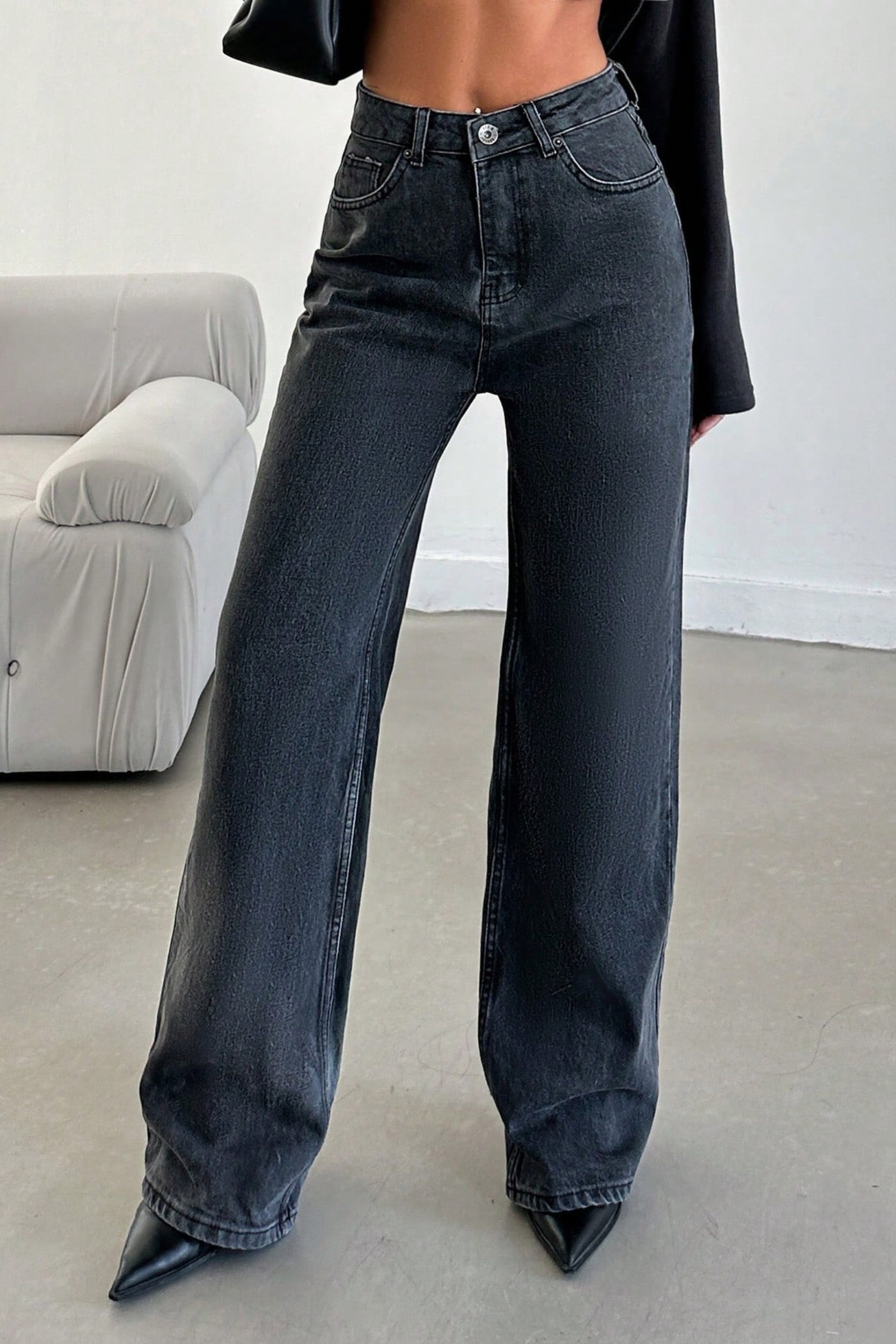 Deep Night Blue Wide Leg Jeans