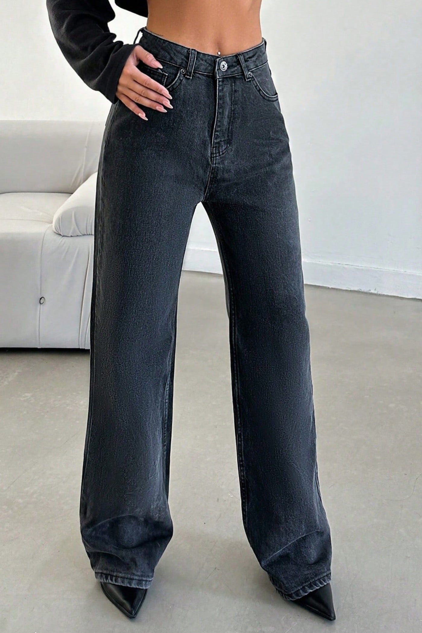 Deep Night Blue Wide Leg Jeans