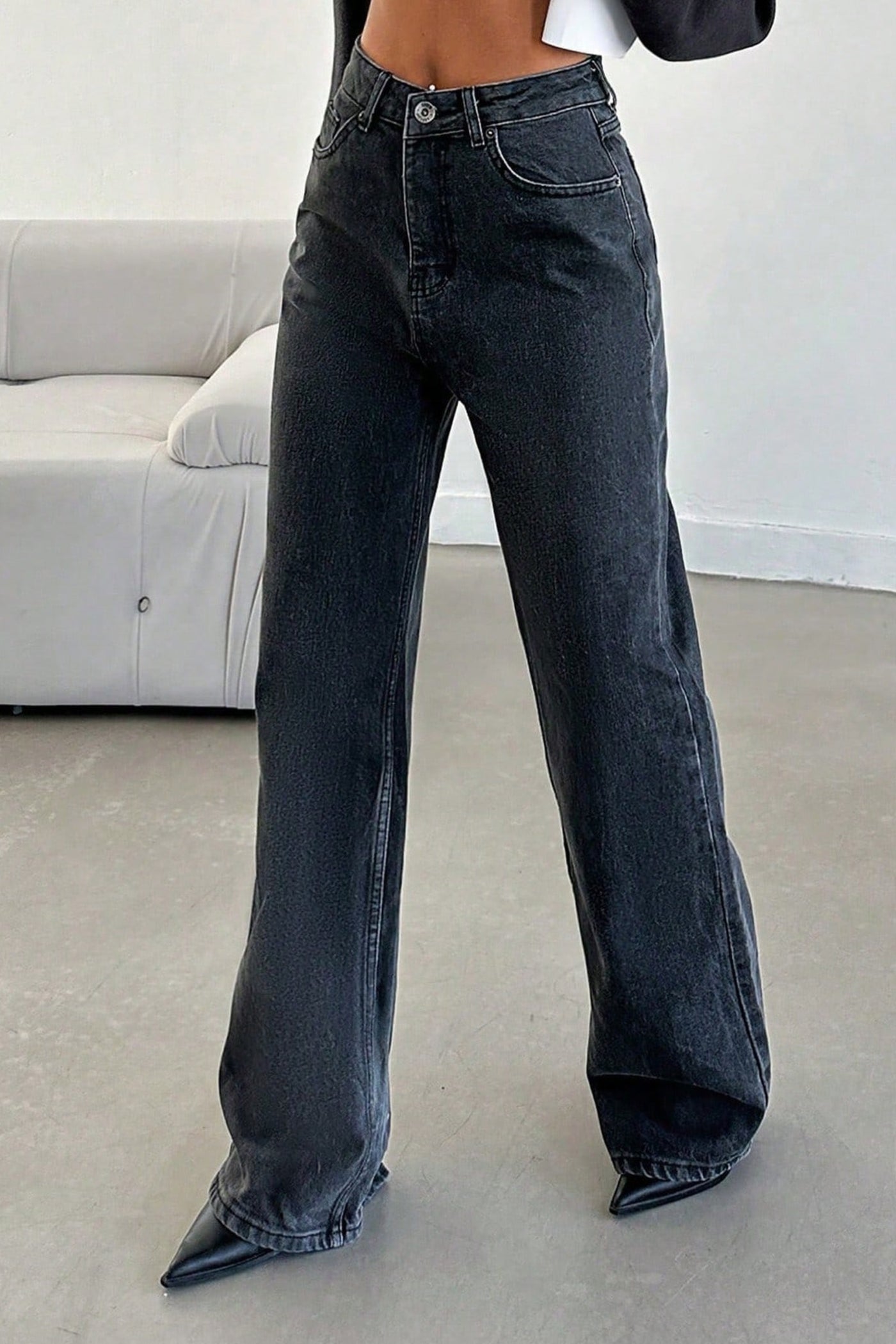 Deep Night Blue Wide Leg Jeans