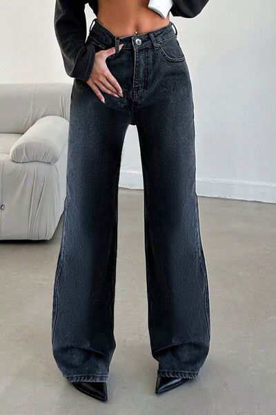 Deep Night Blue Wide Leg Jeans