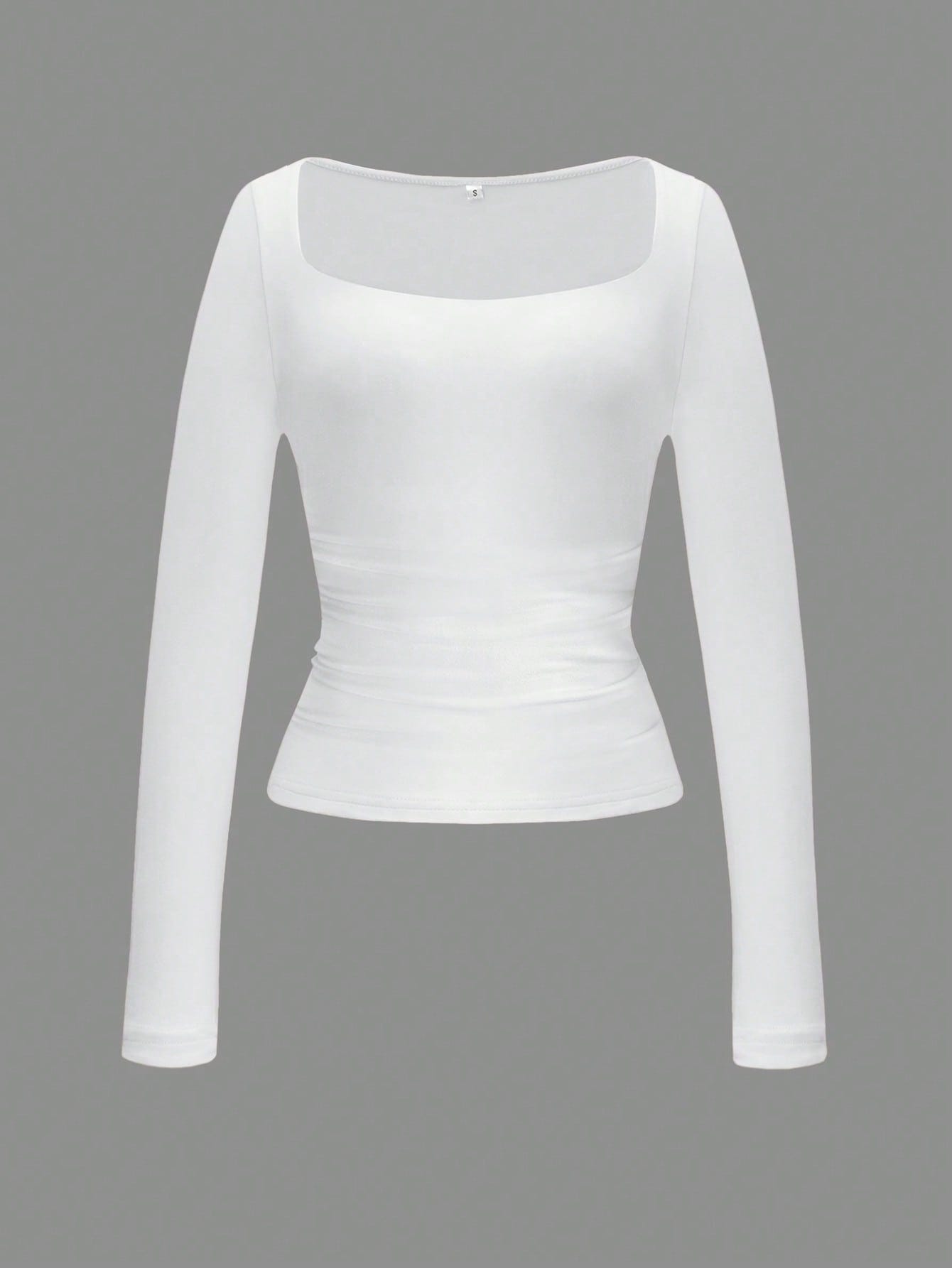 Square Neck Long Sleeve Top