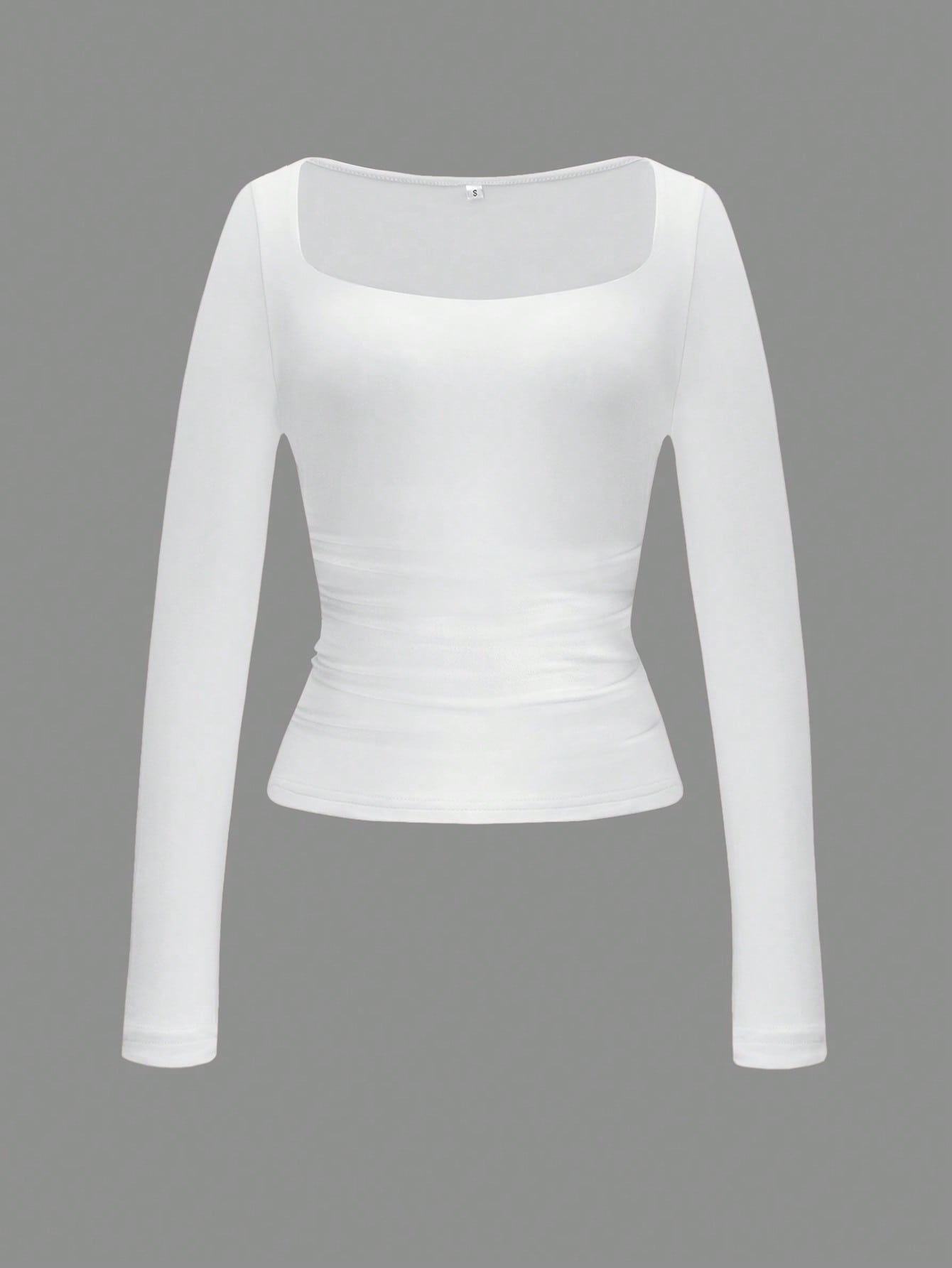 Square Neck Long Sleeve Top