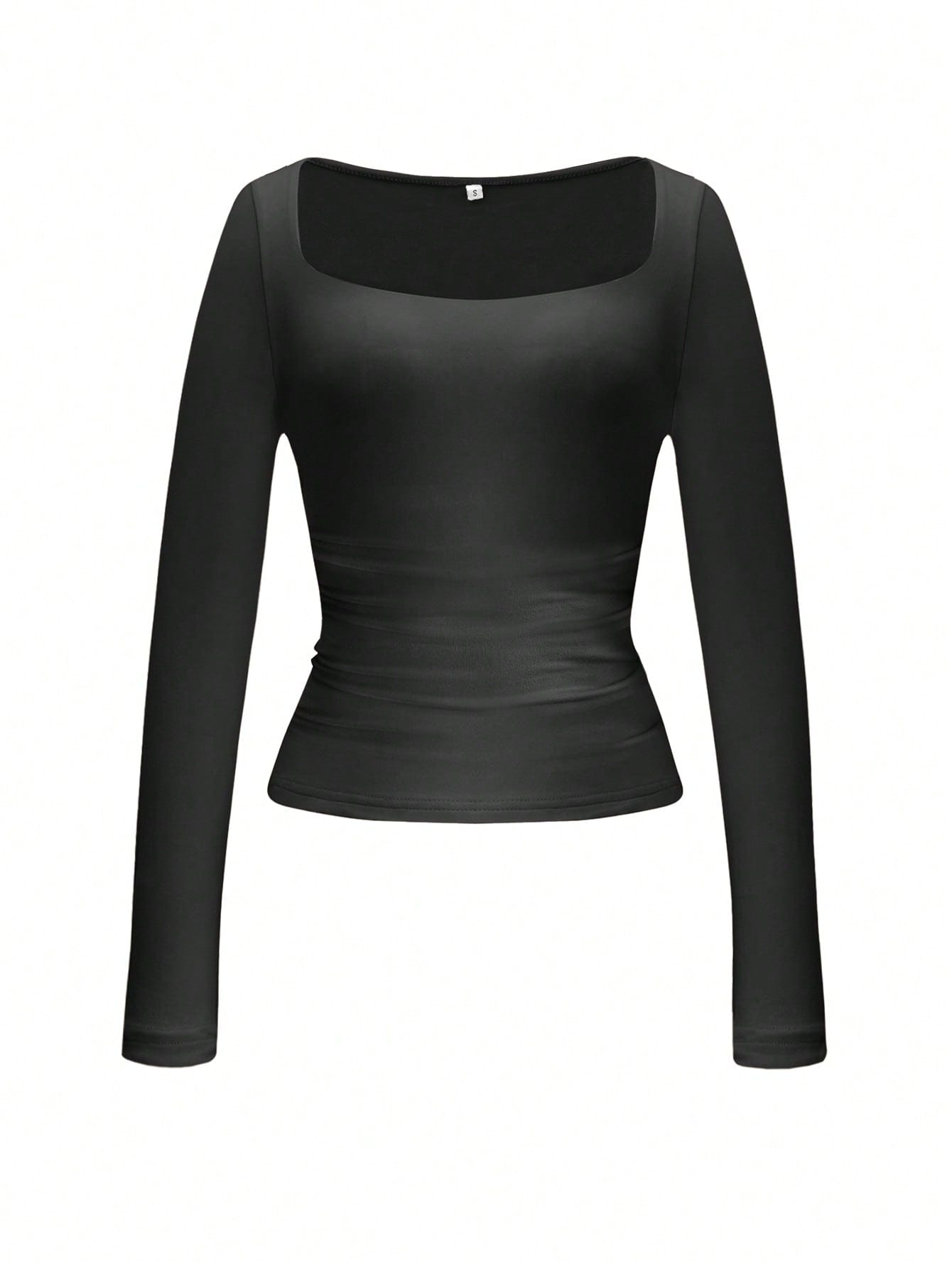 Square Neck Long Sleeve Top