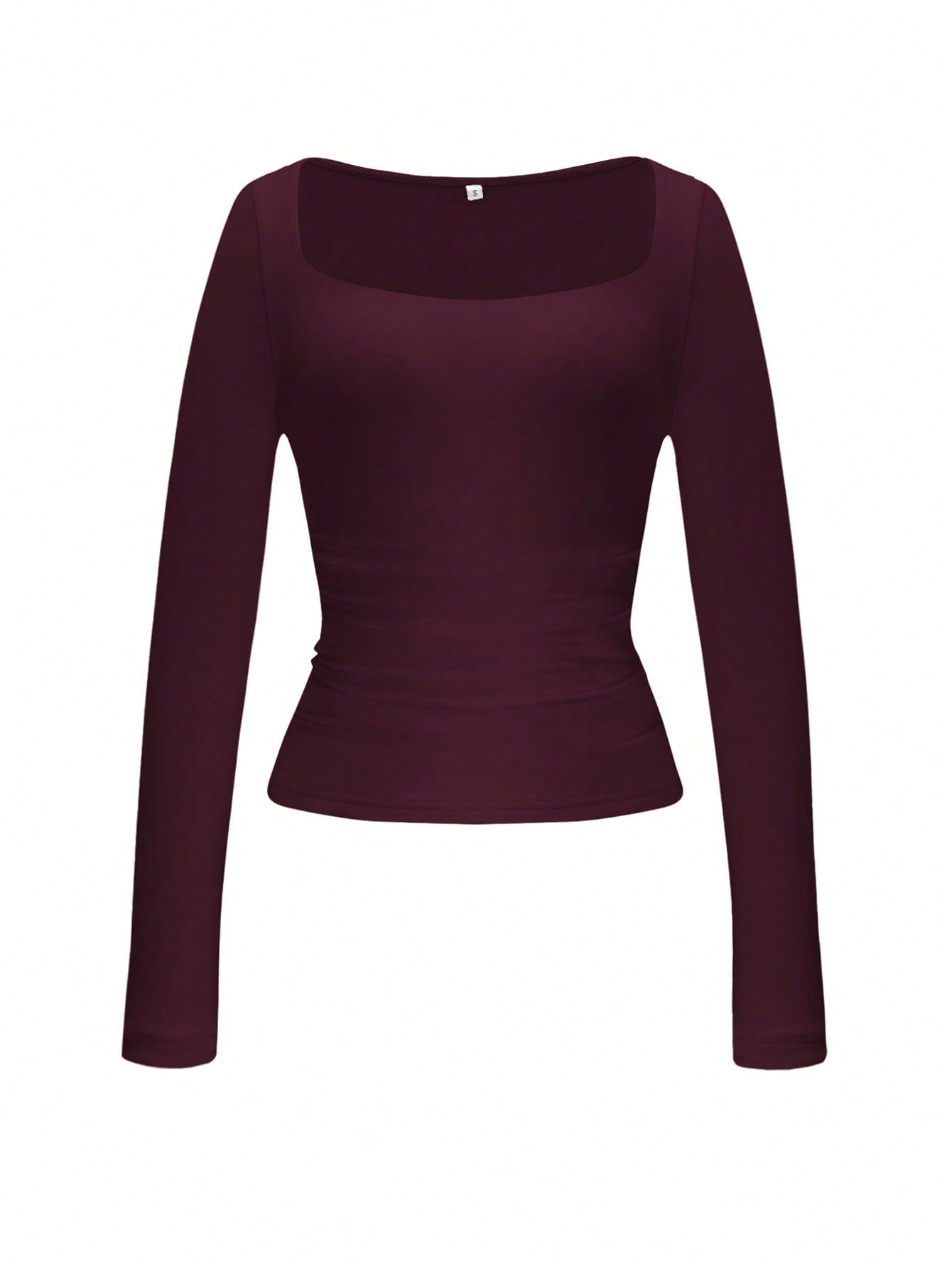 Square Neck Long Sleeve Top