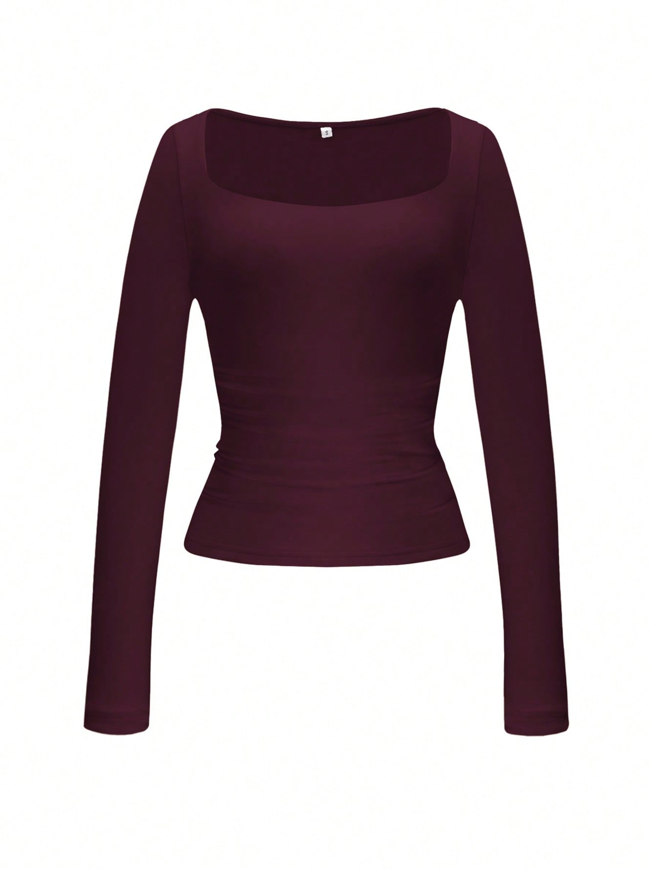 Square Neck Long Sleeve Top