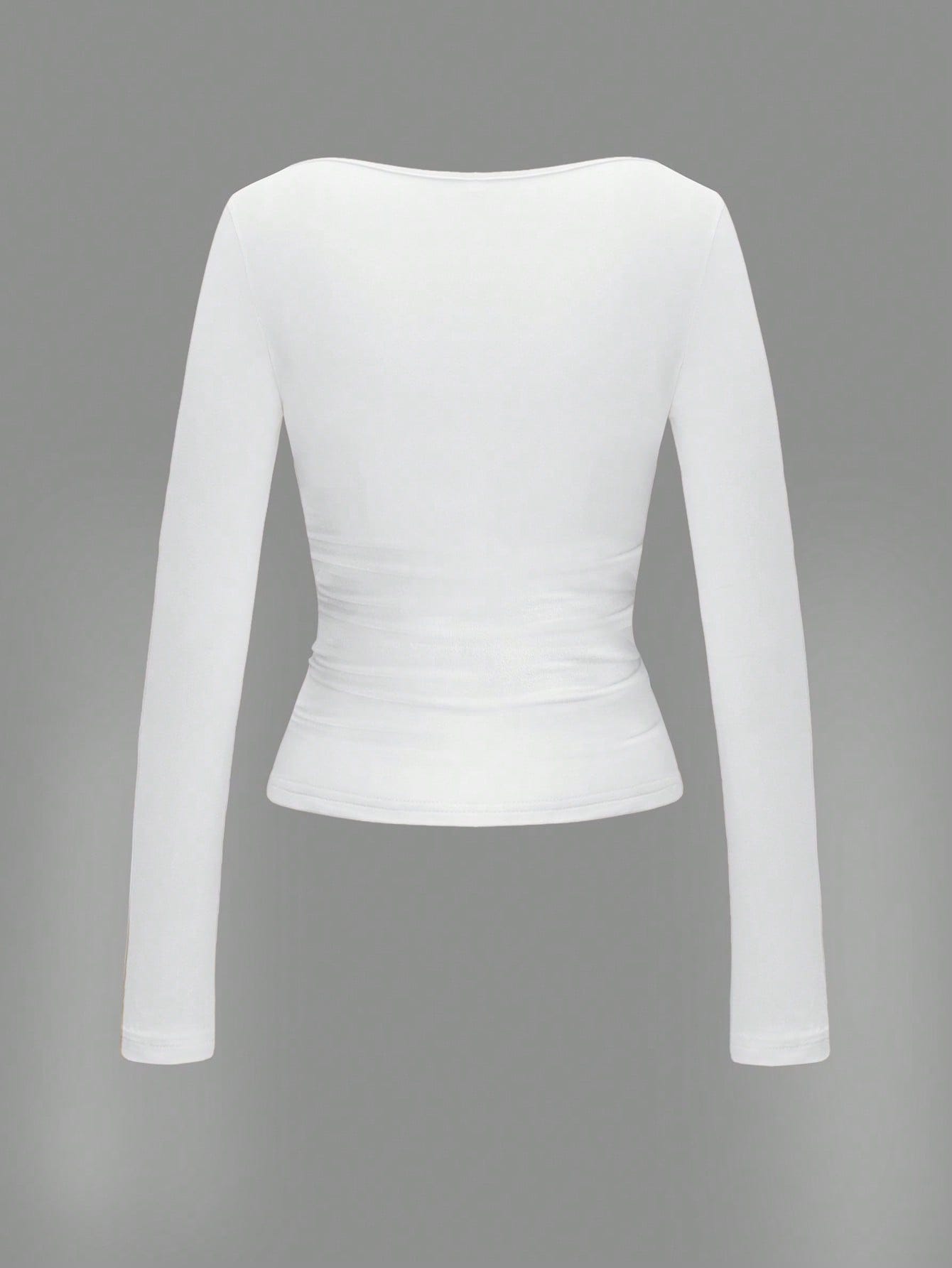 Square Neck Long Sleeve Top