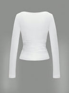 Square Neck Long Sleeve Top