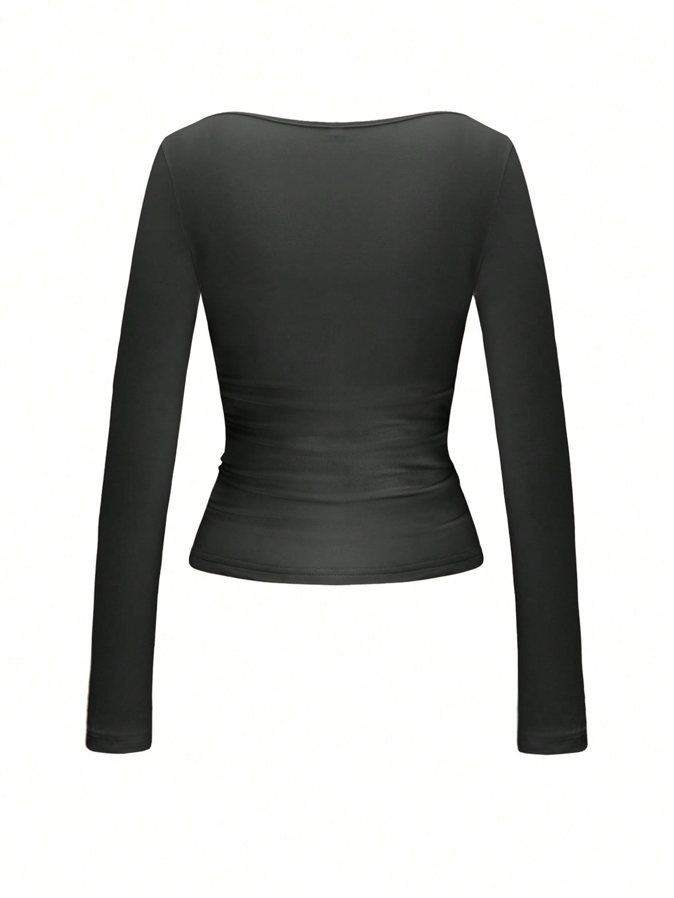 Square Neck Long Sleeve Top