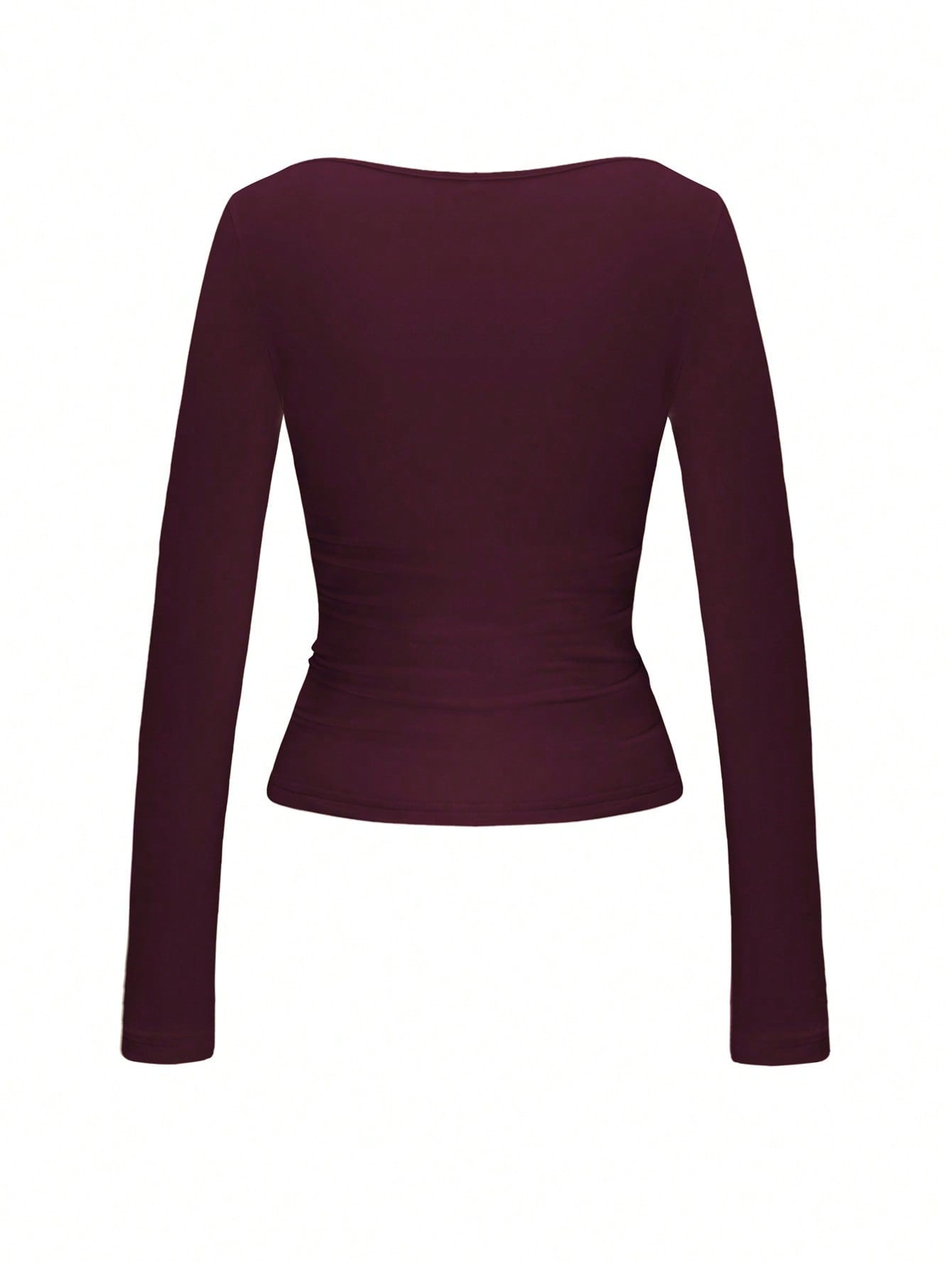Square Neck Long Sleeve Top