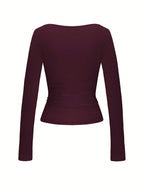 Square Neck Long Sleeve Top
