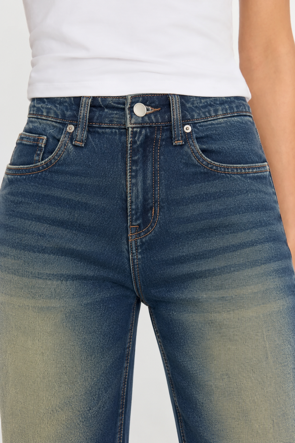 Sun-Burst Blue Wide Leg Jeans