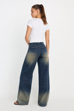 Sun-Burst Blue Wide Leg Jeans