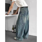 Blue Pannel Details Japan Baggy Jeans