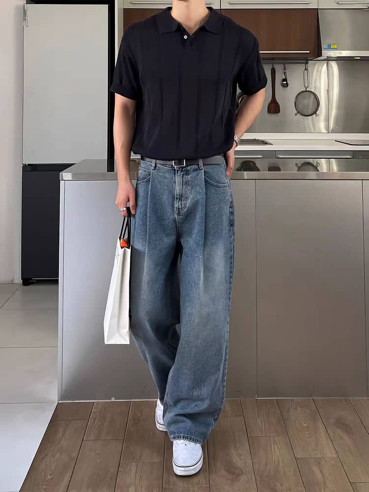 Pleat Game Baggy Jeans