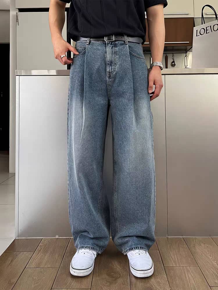 Pleat Game Baggy Jeans
