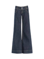 Bold Blue Low Waist Wide Leg Jeans