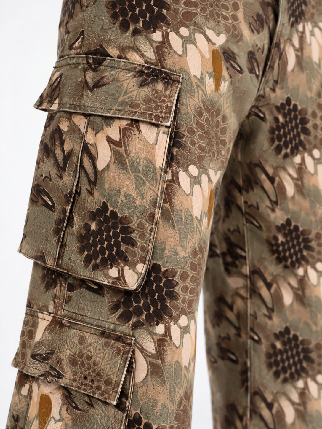 Teal Wood Drift Cargo Pants