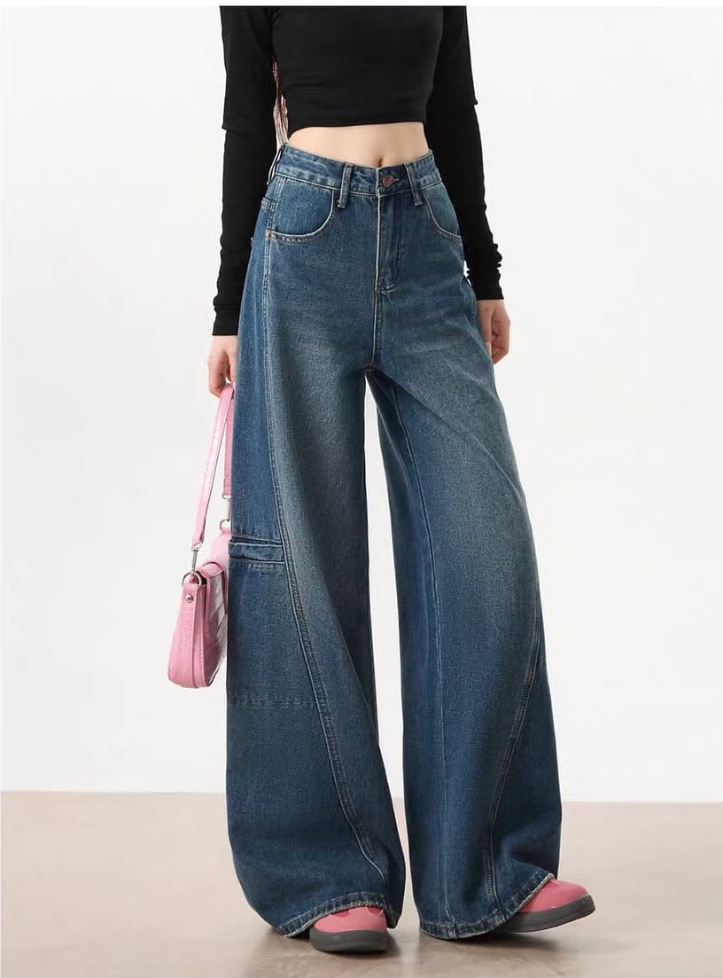 Blue Bare Minimum Wide Leg Jeans