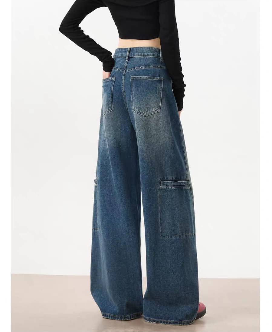 Blue Bare Minimum Wide Leg Jeans