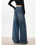 Blue Bare Minimum Wide Leg Jeans