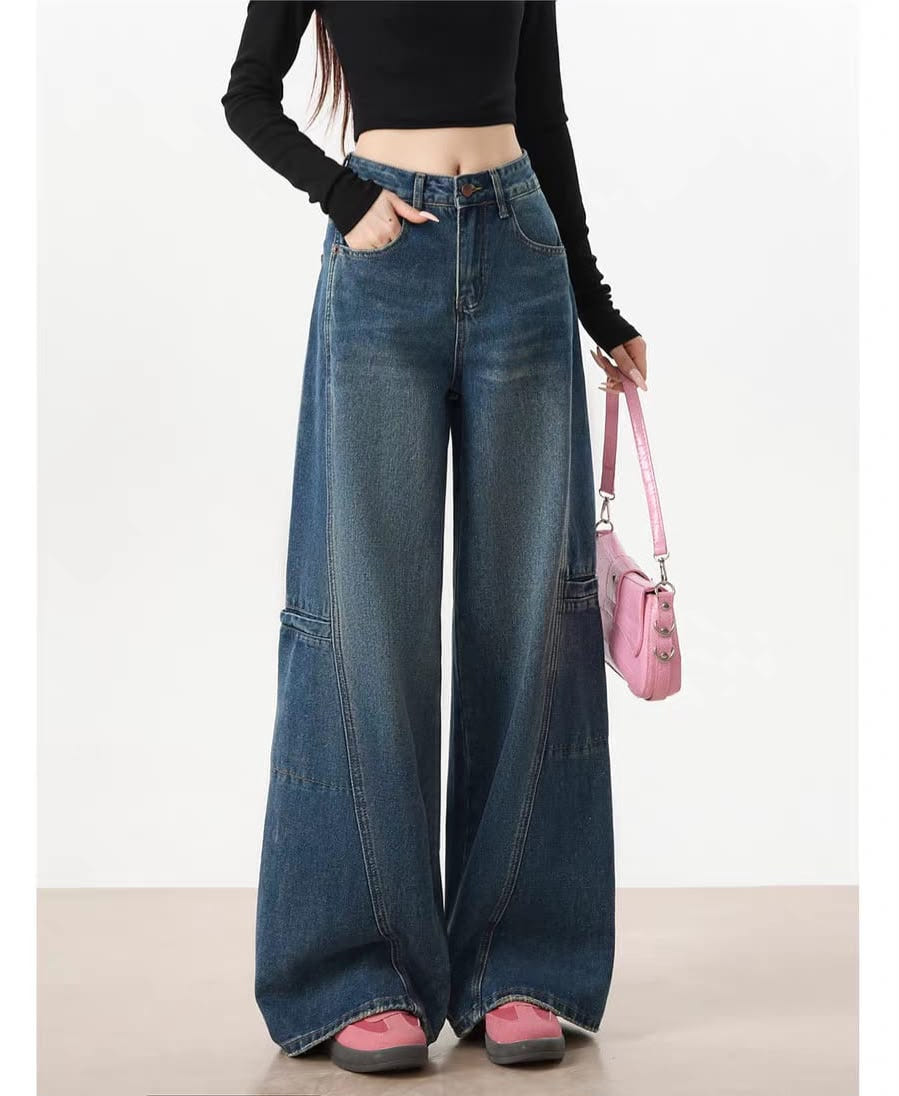 Blue Bare Minimum Wide Leg Jeans