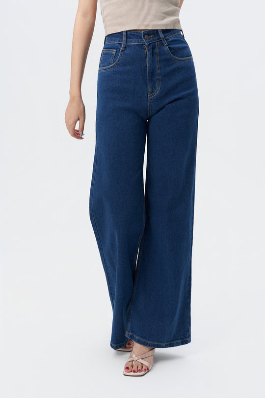 True Blue Wide Leg High Rise jeans – Offduty India