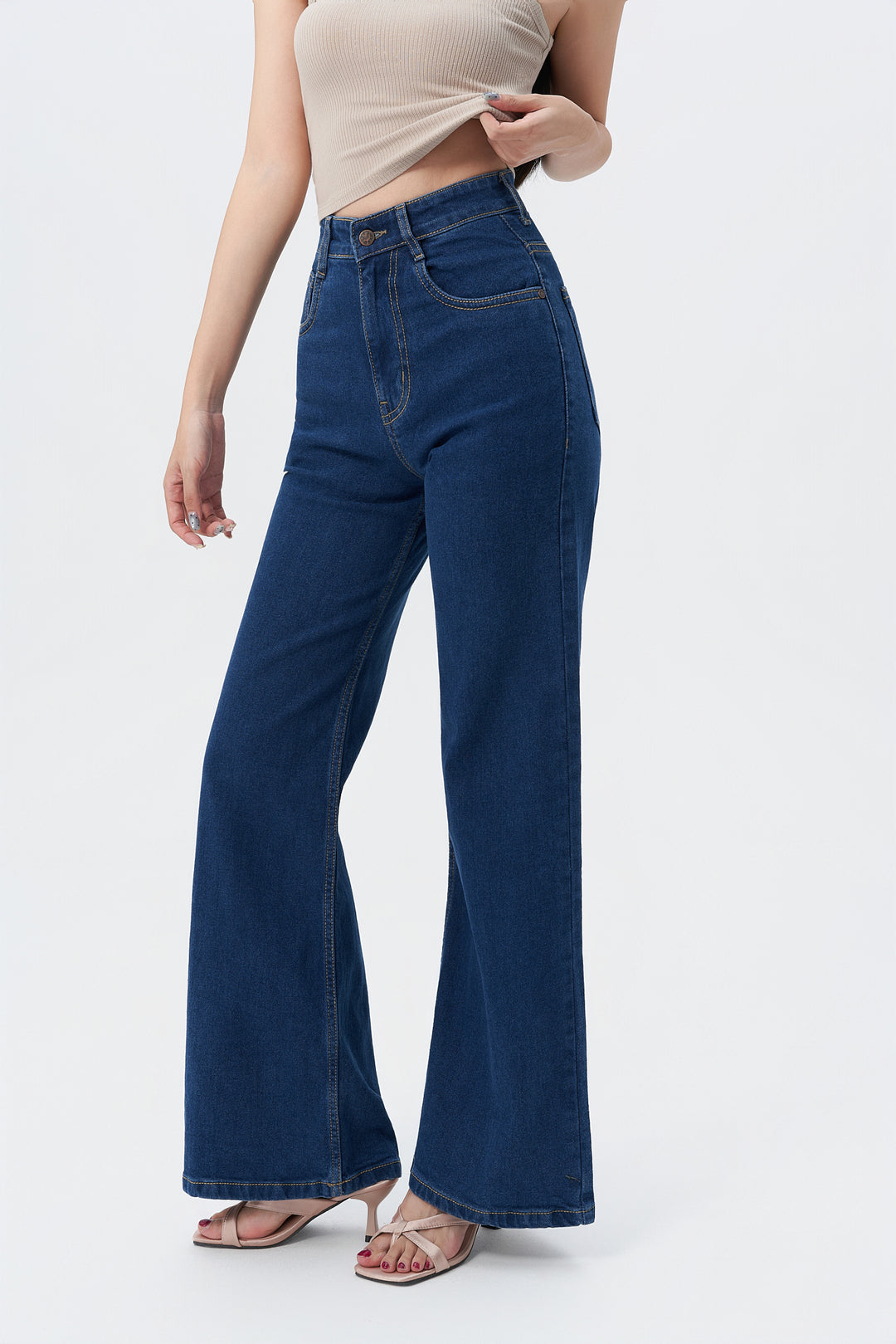 Wide Leg High Rise Jeans – Offduty India