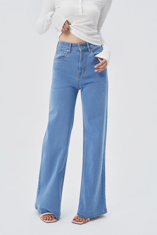 Wide Leg High Rise Jeans – Offduty India - Main Image