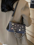 Denim Jewel Shoulder Bag