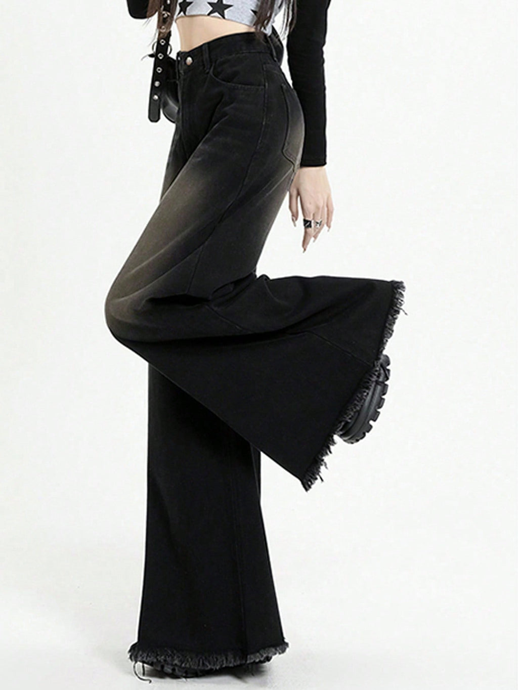 Black Flame Extra Wide Jeans