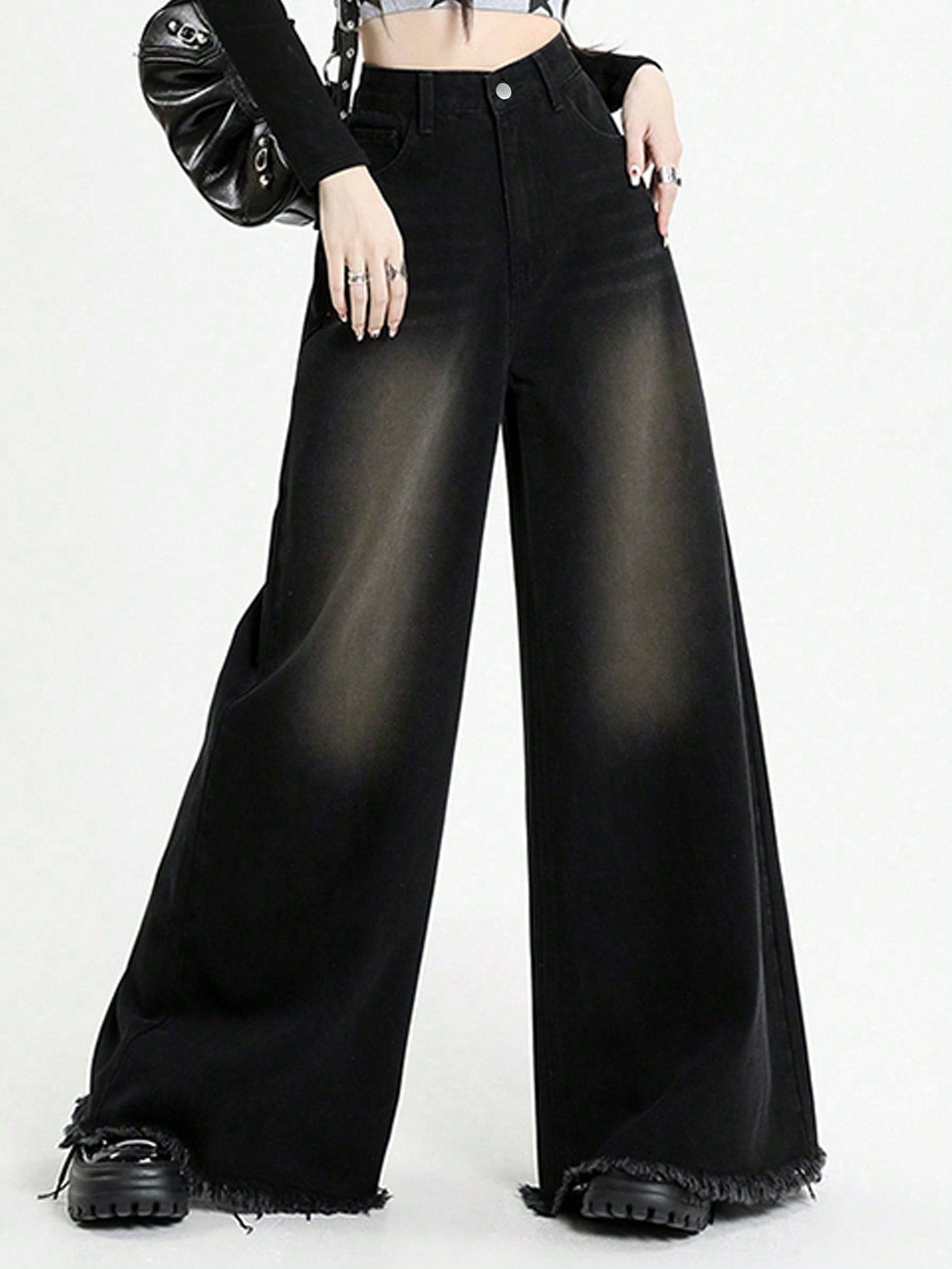 Black Flame Extra Wide Jeans